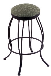 swivel seat metal bar stool shown in black wrinkle, AxsGr seat