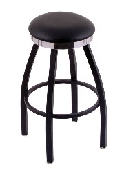 flat ring swivel seat bar counter stool, black wrinkle only, 25" or 30"