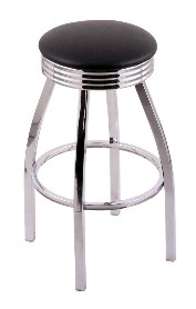 2.5" ribbed ring swivel seat bar, counter stool, Chrome only; 25" or 30"