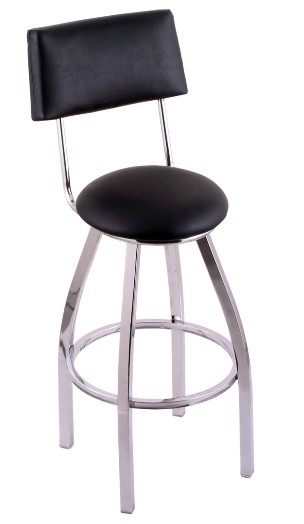 unpholstered swivel seat bar or counter stool with back, chrome, 25 or 30" seat ht
