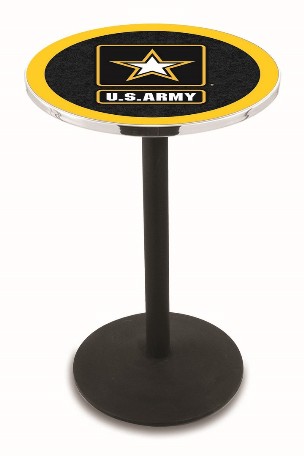 logo pub table, black or chrome, 36 or 42" high