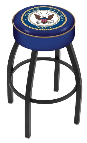H5-L8B1 bar stool, Black wrinkle, 25 or 30" shown w/Navy logo