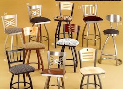 metal swivel seat bar stools with back